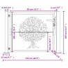 Furtka ogrodowa, antracytowa, 100x100 cm, stal, motyw drzewa
