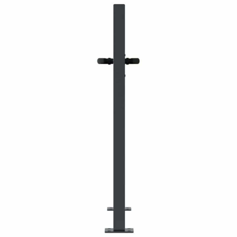 Furtka ogrodowa, antracytowa, 100x75 cm, stal, motyw trawy