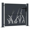 Furtka ogrodowa, antracytowa, 100x100 cm, stal, motyw trawy