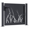 Furtka ogrodowa, antracytowa, 100x100 cm, stal, motyw trawy