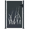 Furtka ogrodowa, antracytowa, 100x125 cm, stal, motyw trawy