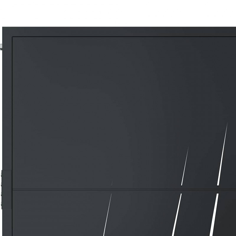 Furtka ogrodowa, antracytowa, 100x125 cm, stal, motyw trawy