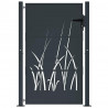 Furtka ogrodowa, antracytowa, 100x150 cm, stal, motyw trawy
