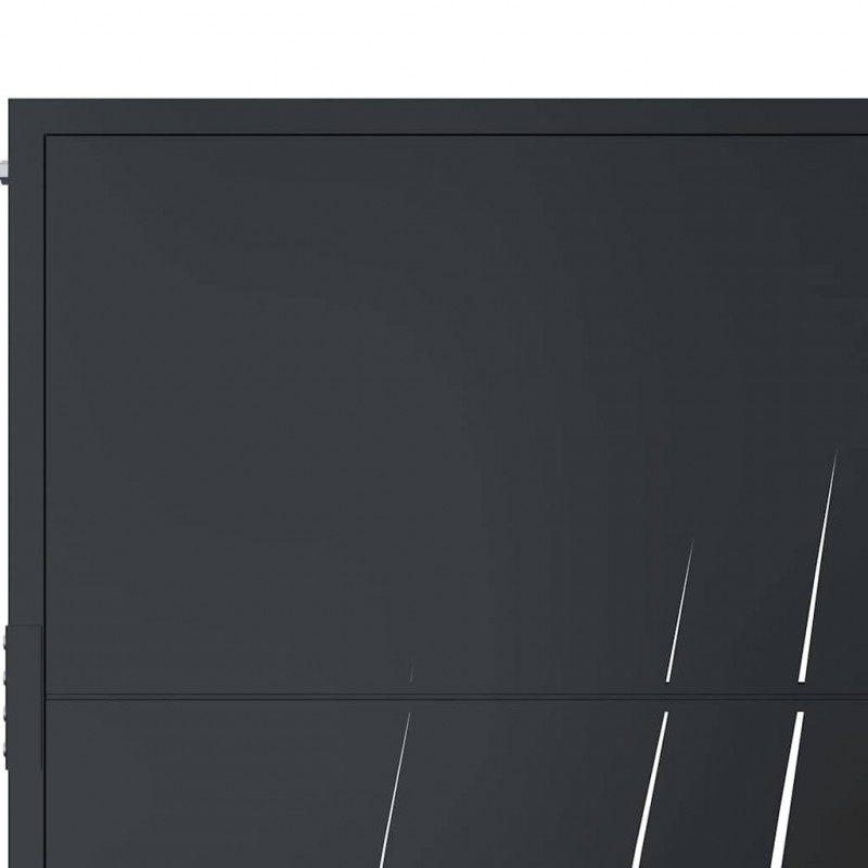 Furtka ogrodowa, antracytowa, 100x175 cm, stal, motyw trawy