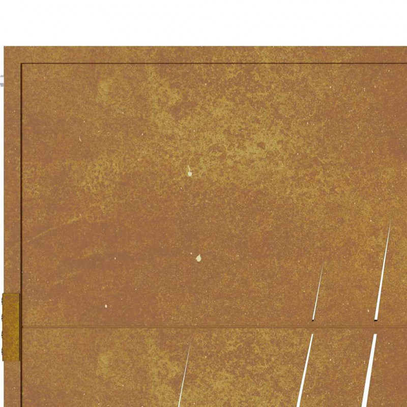 Furtka ogrodowa, 100x150 cm, stal kortenowska, motyw trawy