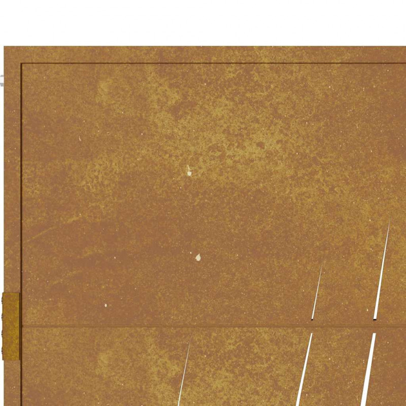 Furtka ogrodowa, 100x175 cm, stal kortenowska, motyw trawy