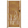 Furtka ogrodowa, 100x200 cm, stal kortenowska, motyw trawy