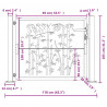 Furtka ogrodowa, antracytowa, 100x100 cm, stal, motyw bambusa