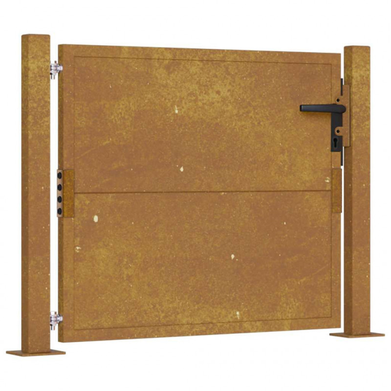 Furtka ogrodowa, 100x100 cm, stal kortenowska