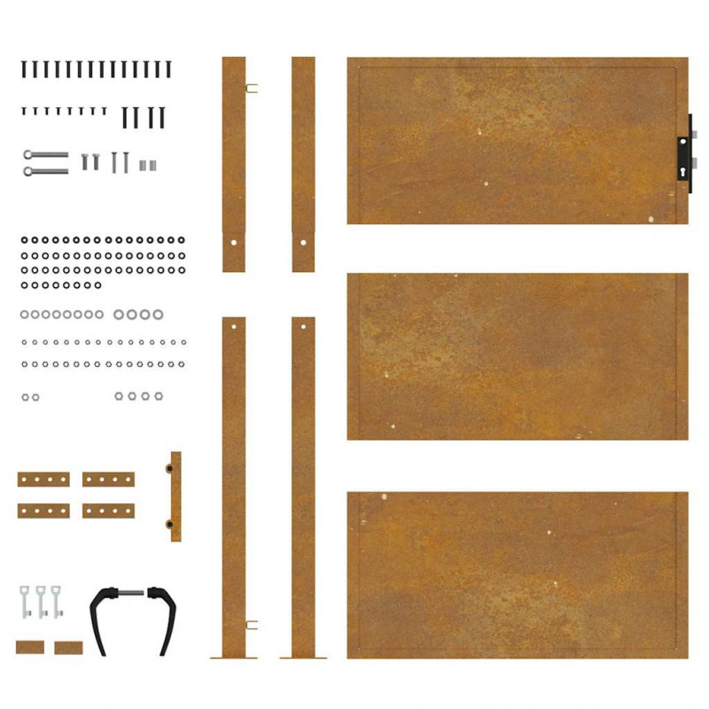 Furtka ogrodowa, 100x150 cm, stal kortenowska