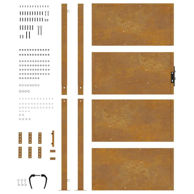 Furtka ogrodowa, 100x175 cm, stal kortenowska
