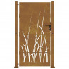 Furtka ogrodowa, 100x175 cm, stal kortenowska, motyw trawy