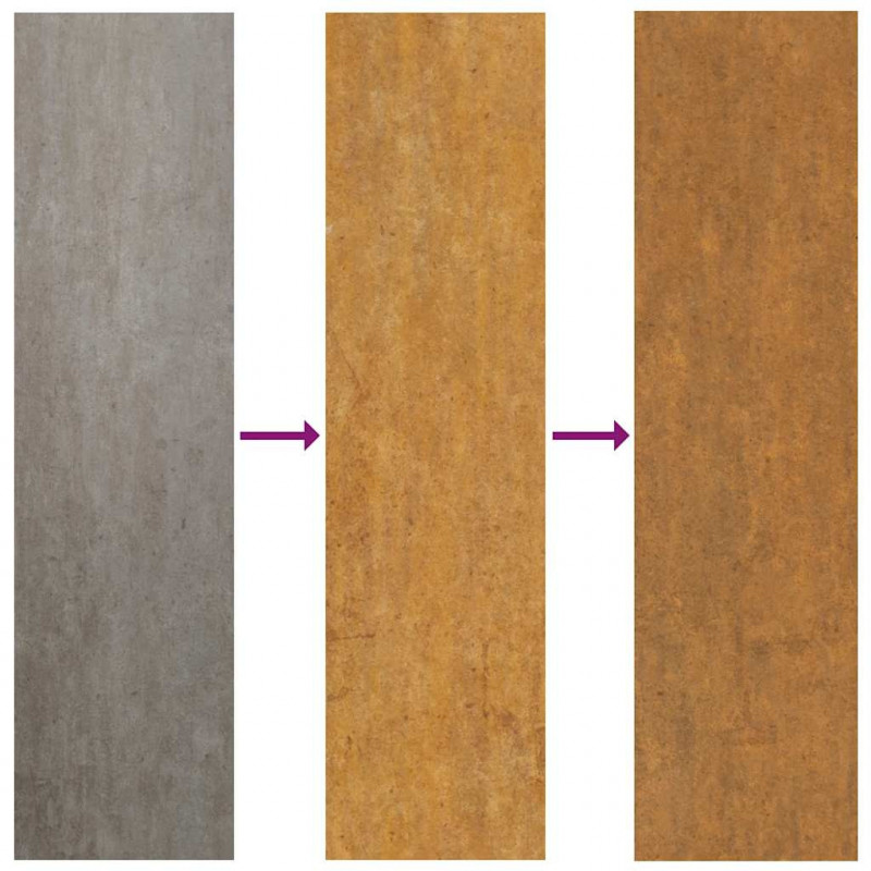 Furtka ogrodowa, 100x175 cm, stal kortenowska, motyw prostokąty