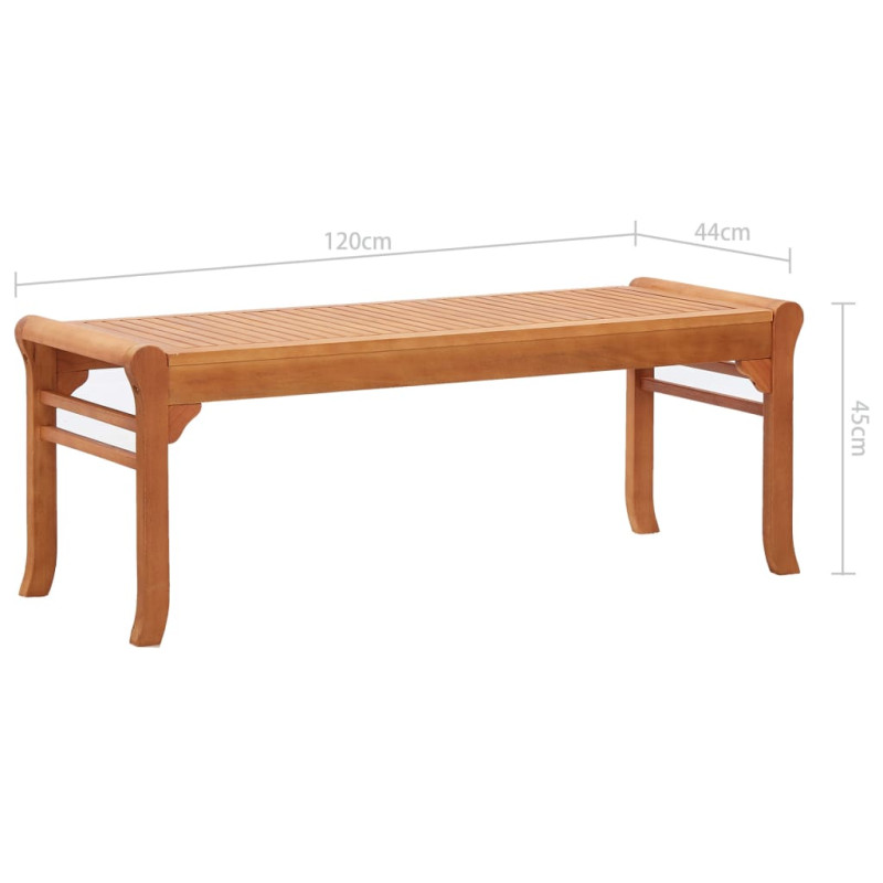 2-osobowa ławka ogrodowa, 120 cm, lite drewno eukaliptusowe