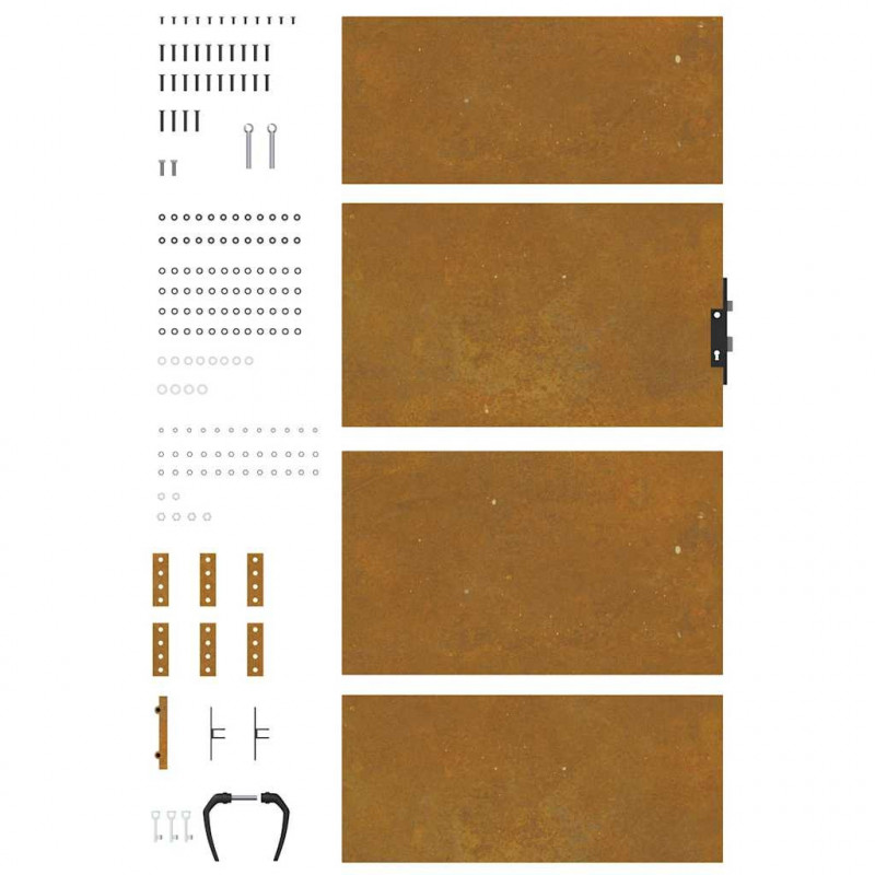 Furtka ogrodowa, 85x200 cm, stal kortenowska
