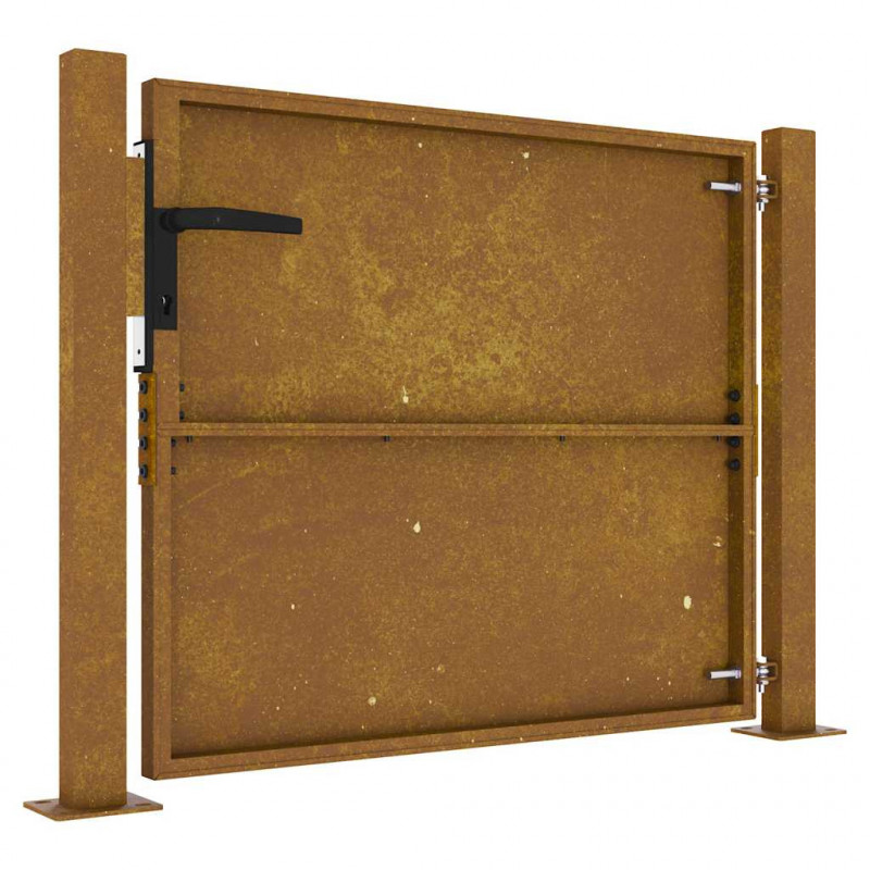 Furtka ogrodowa, 100x75 cm, stal kortenowska
