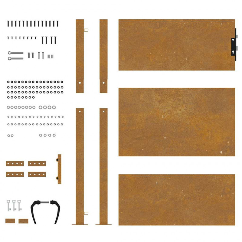 Furtka ogrodowa, 100x125 cm, stal kortenowska