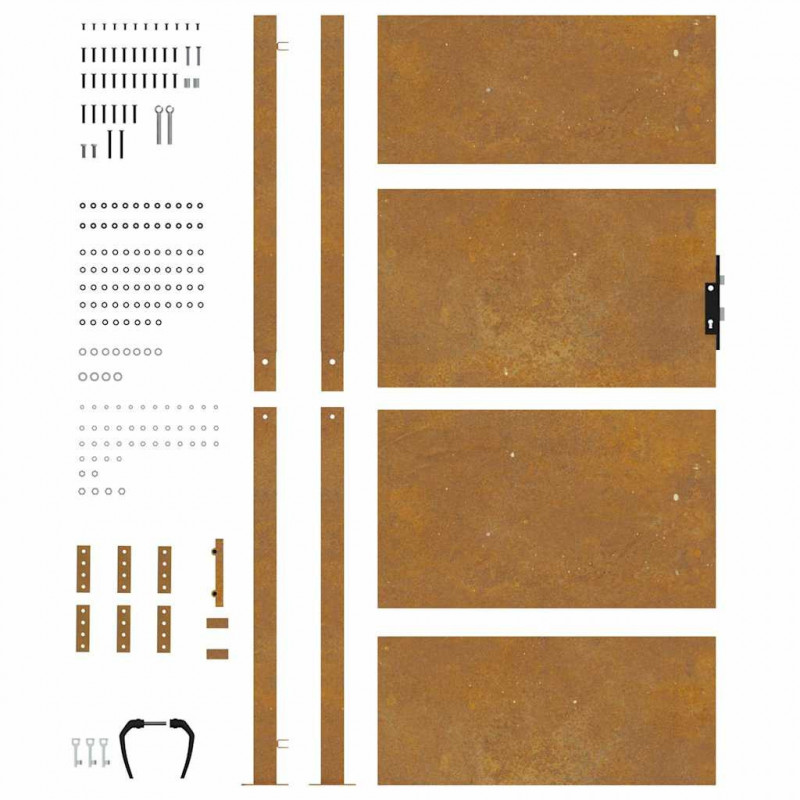 Furtka ogrodowa, 100x175 cm, stal kortenowska