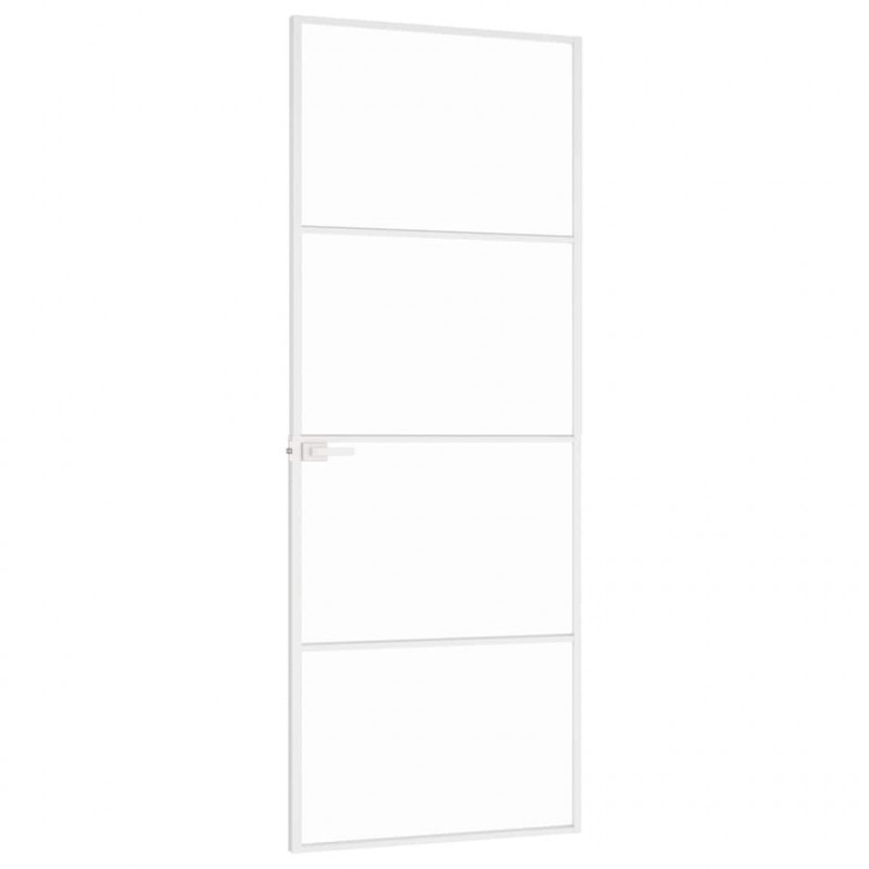 Drzwi wewnętrzne, białe, 76x201,5 cm, szkło i aluminium