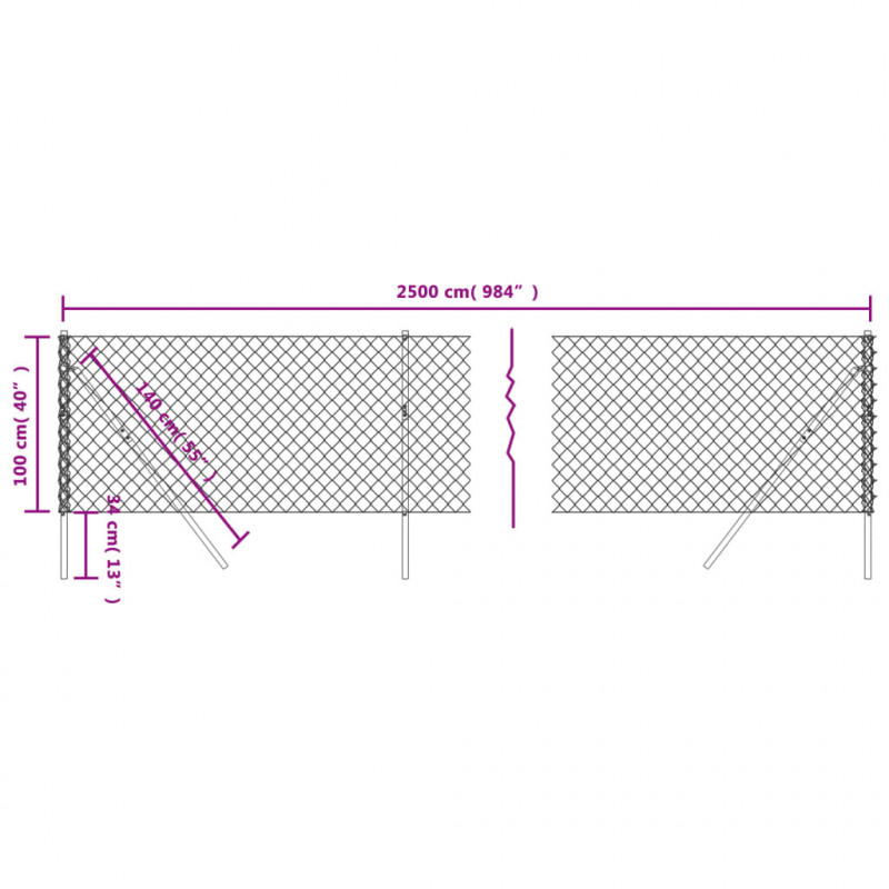 Ogrodzenie z siatki, zielone, 1x25 m