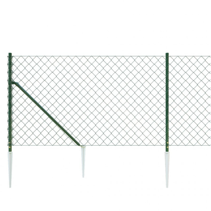 Ogrodzenie z siatki, z kotwami, zielone, 1x25 m