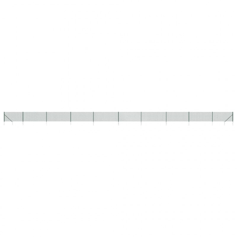 Ogrodzenie z siatki, z kotwami, zielone, 1,1x25 m
