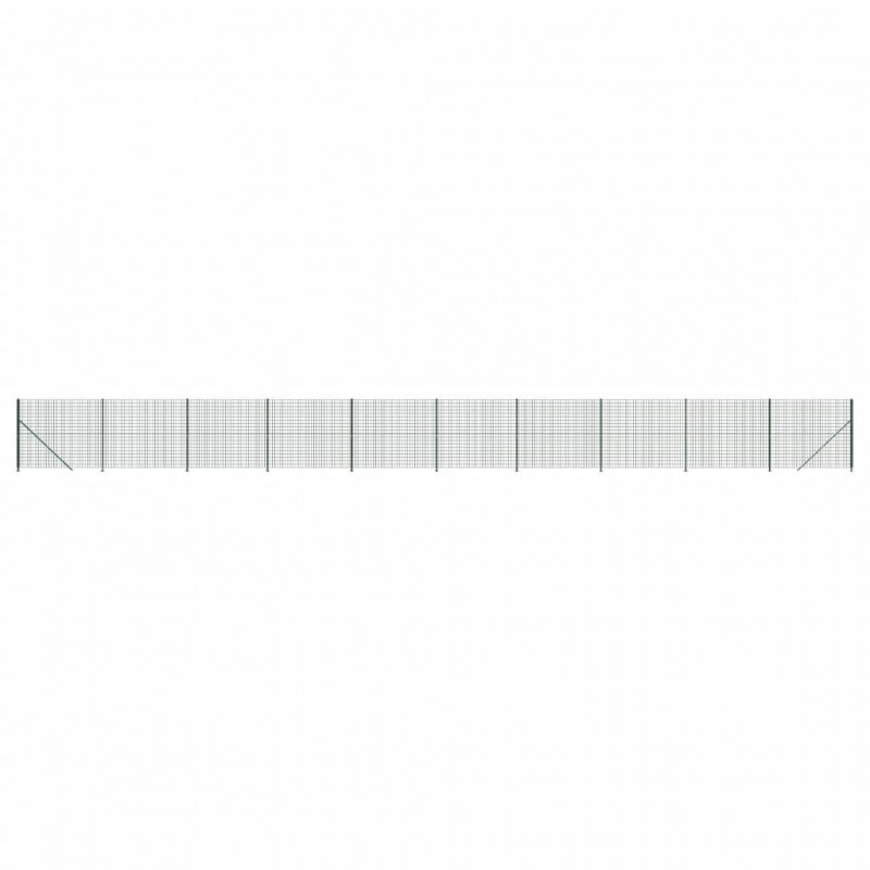 Ogrodzenie z siatki, ze stopami słupków, zielone, 1,8x25 m