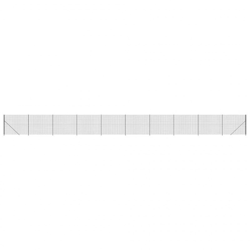 Ogrodzenie z siatki, ze stopami słupków, antracytowe, 1,4x25 m