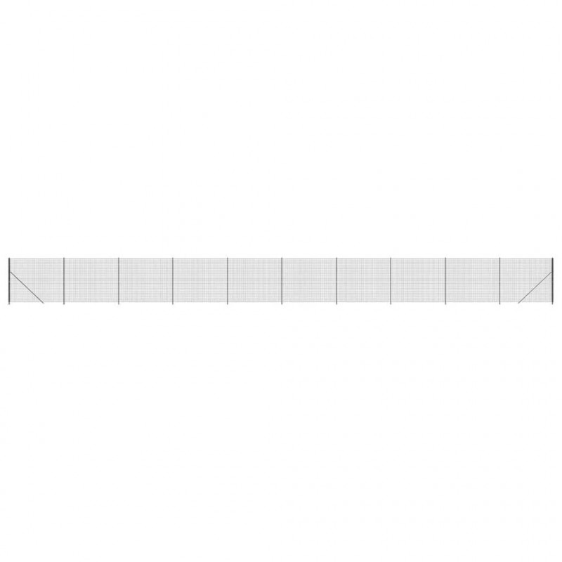 Ogrodzenie z siatki, ze stopami słupków, antracytowe, 1,6x25 m