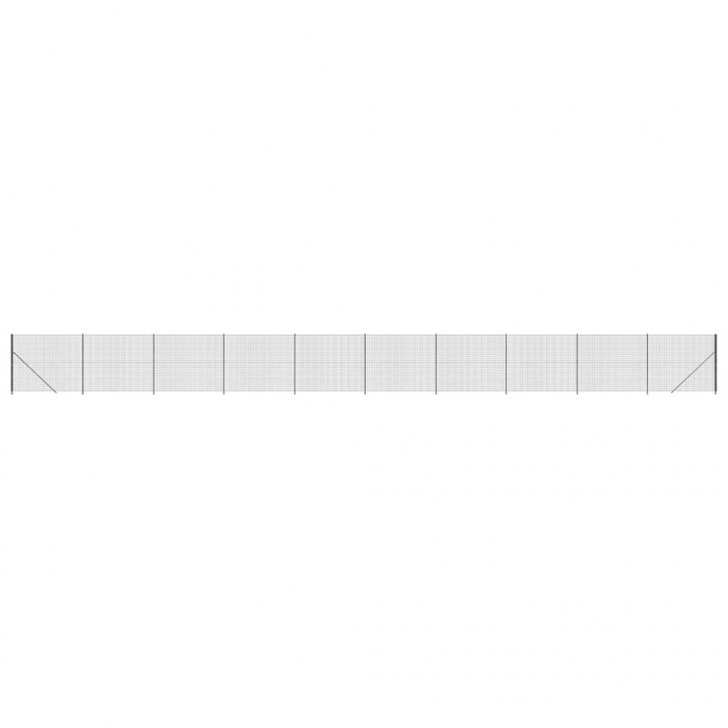 Ogrodzenie z siatki, ze stopami słupków, antracytowe, 2,2x25 m
