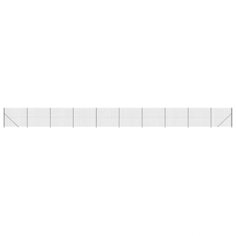Ogrodzenie z siatki, ze stopami słupków, antracytowe, 1,6x25 m