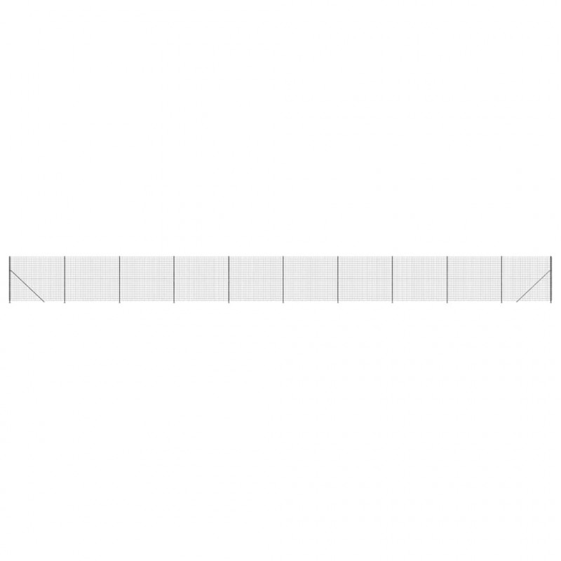 Ogrodzenie z siatki, ze stopami słupków, antracytowe, 1,8x25 m