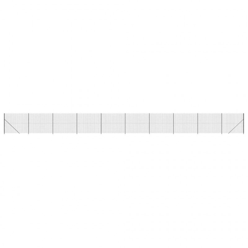 Ogrodzenie z siatki, ze stopami słupków, antracytowe, 2,2x25 m