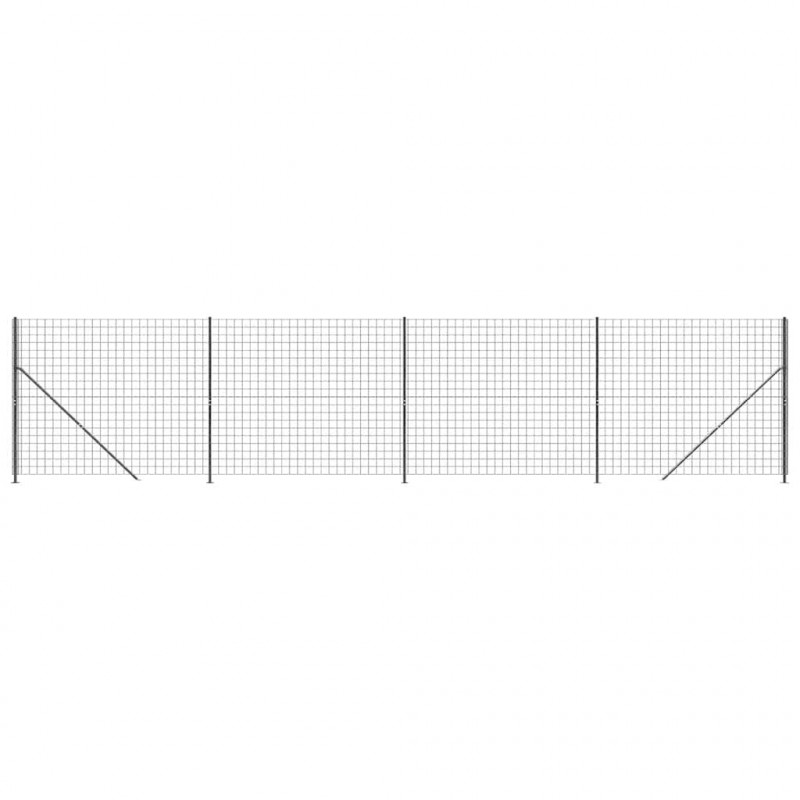 Ogrodzenie z siatki, ze stopami słupków, antracytowe, 1,4x10 m