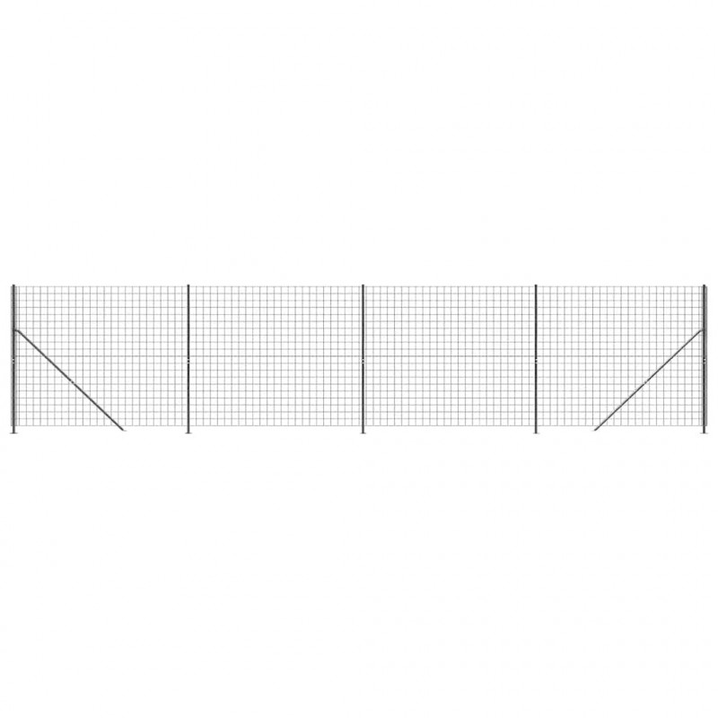Ogrodzenie z siatki, ze stopami słupków, antracytowe, 2x10 m
