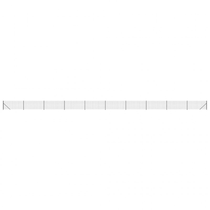 Ogrodzenie z siatki, ze stopami słupków, antracytowe, 1x25 m