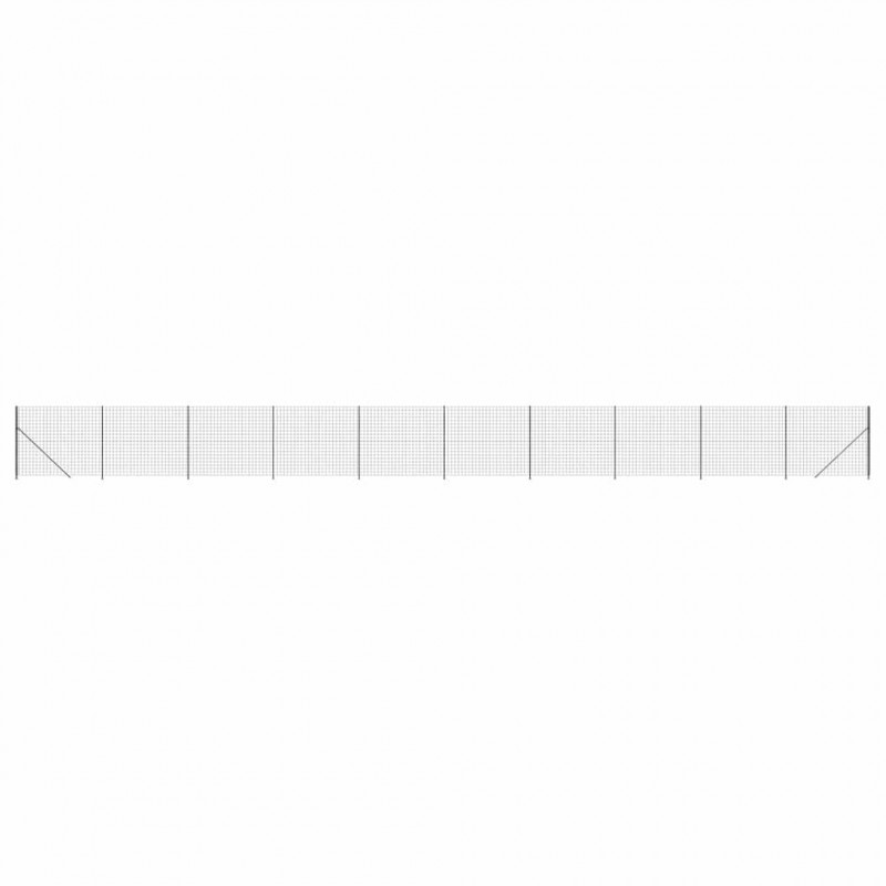 Ogrodzenie z siatki, ze stopami słupków, antracytowe, 1,6x25 m