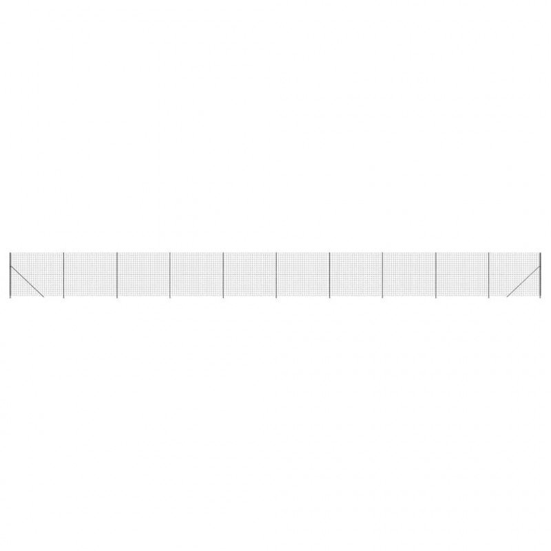 Ogrodzenie z siatki, ze stopami słupków, antracytowe, 2x25 m