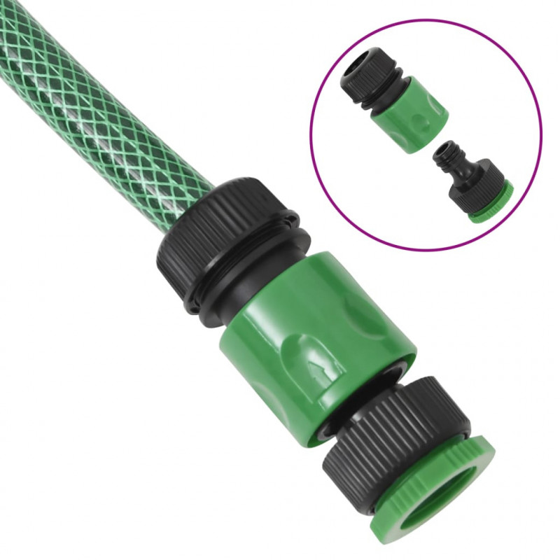 Wąż ogrodowy z zestawem złączek, zielony, 0,5", 100 m, PVC