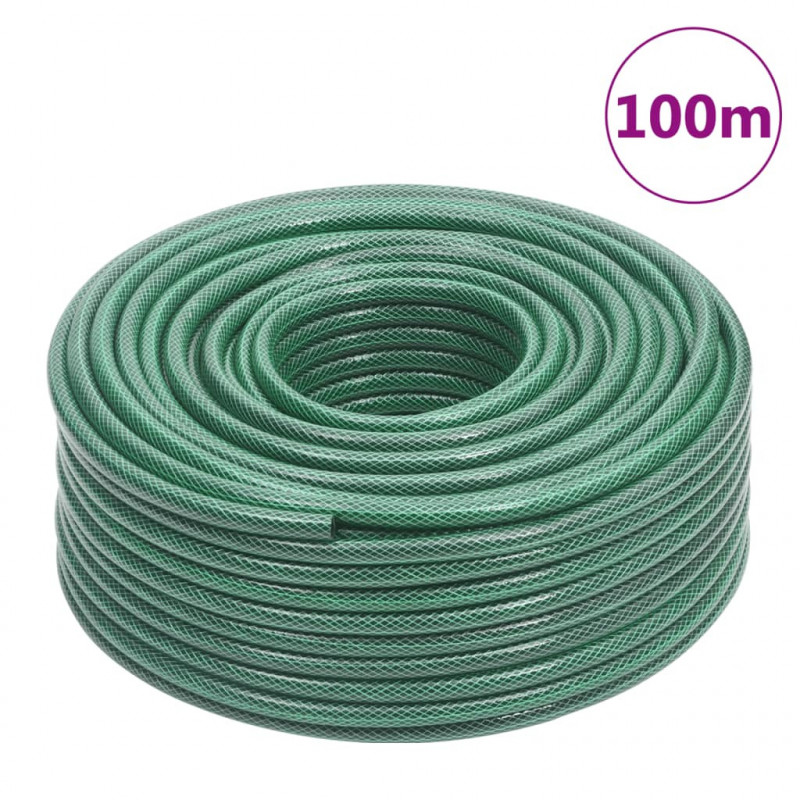 Wąż ogrodowy z zestawem złączek, zielony, 0,5", 100 m, PVC