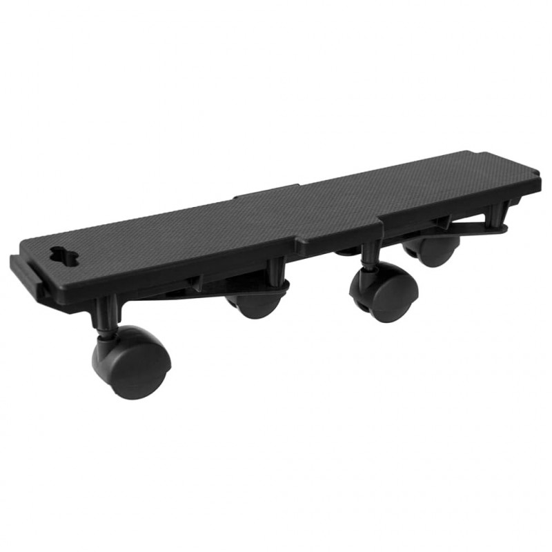Wózki transportowe, 4 kółka, 2 szt., czarne, PP, 170 kg