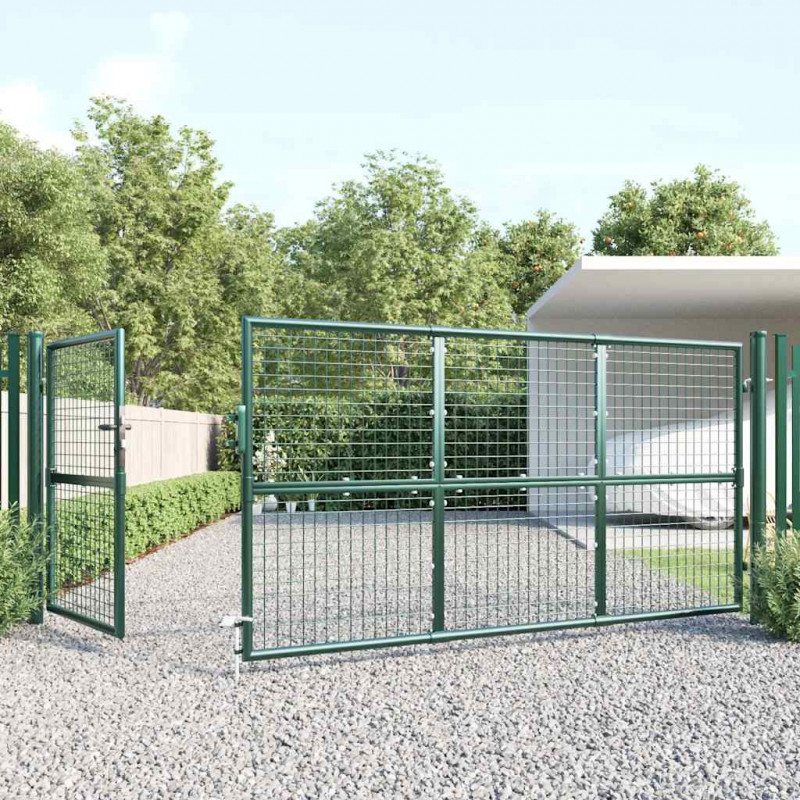 Siatkowa bramka ogrodowa zielona 350x125 cm ocynkowana stal