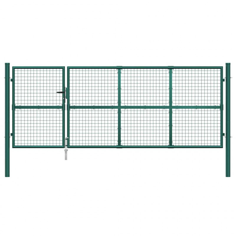 Siatkowa bramka ogrodowa zielona 350x125 cm ocynkowana stal