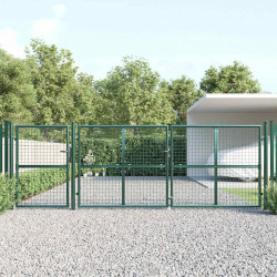 Siatkowa bramka ogrodowa zielona 400x125 cm ocynkowana stal