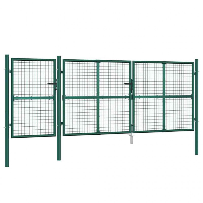Siatkowa bramka ogrodowa zielona 400x125 cm ocynkowana stal