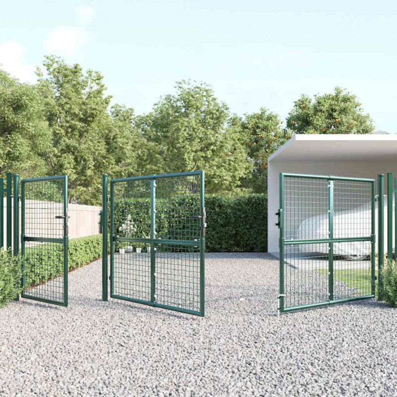 Siatkowa bramka ogrodowa zielona 400x125 cm ocynkowana stal