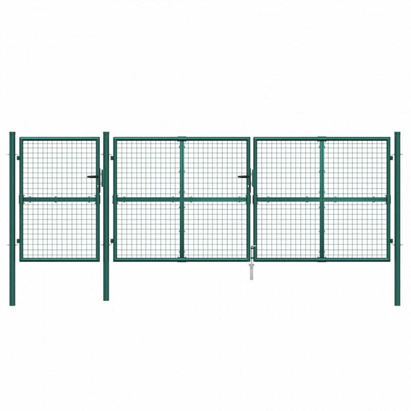Siatkowa bramka ogrodowa zielona 400x125 cm ocynkowana stal