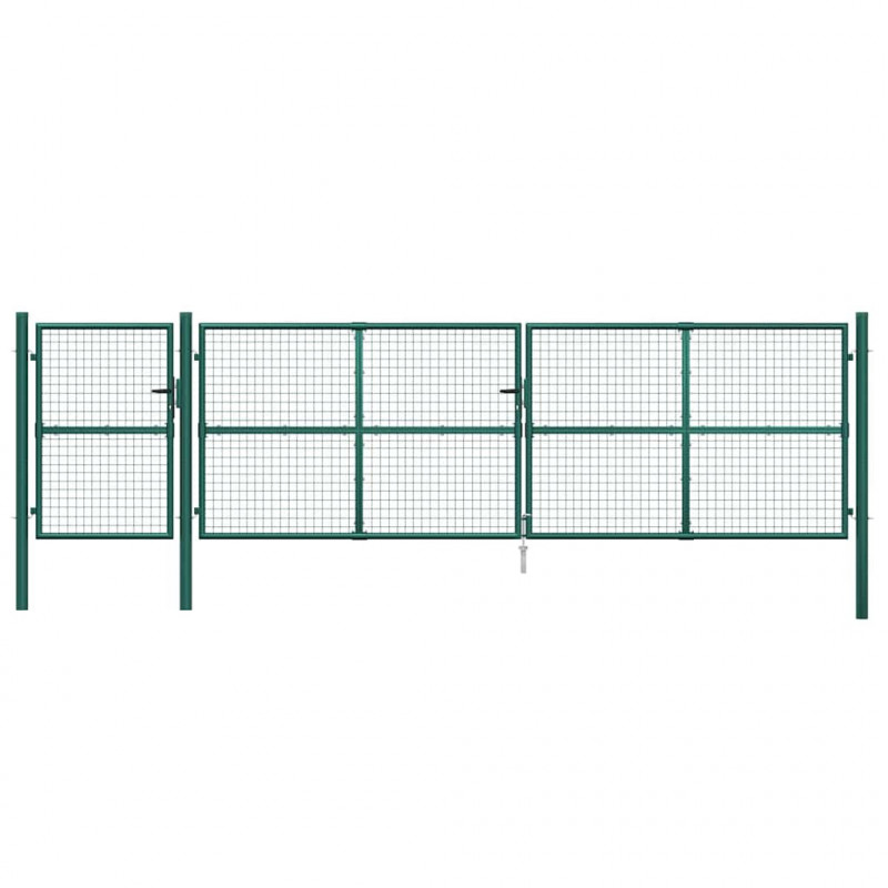 Siatkowa bramka ogrodowa zielona 500x125 cm ocynkowana stal