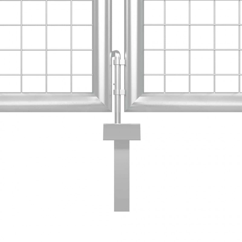 Brama ogrodowa z siatki, srebrna, 500x125 cm, ocynkowana stal