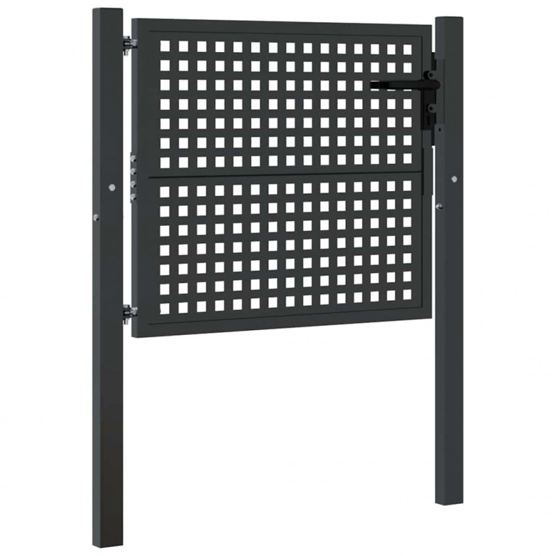 Brama ogrodowa antracytowa 100x75 cm stalowa
